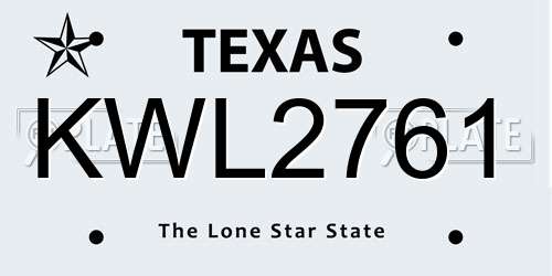 KWL2761 Texas License Plate