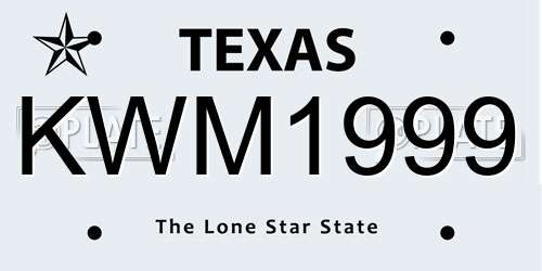 KWM1999 Texas License Plate