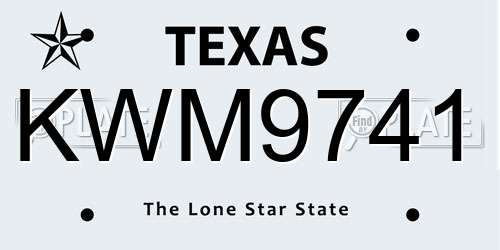 KWM9741 Texas License Plate