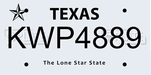 KWP4889 Texas License Plate