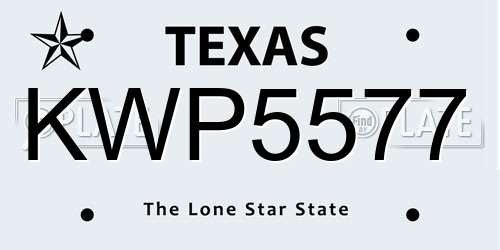 KWP5577 Texas License Plate