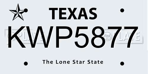 KWP5877 Texas License Plate