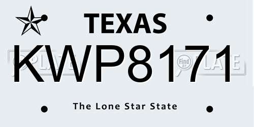 KWP8171 Texas License Plate