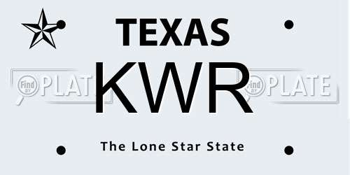 KWR Texas License Plate