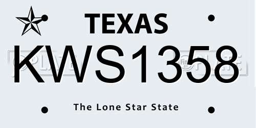 KWS1358 Texas License Plate