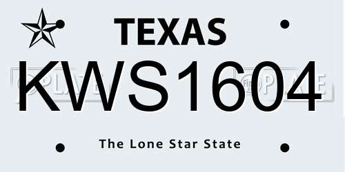 KWS1604 Texas License Plate