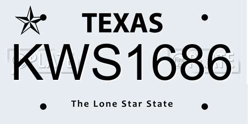 KWS1686 Texas License Plate