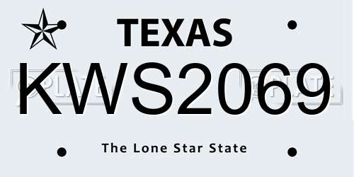 KWS2069 Texas License Plate