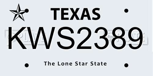KWS2389 Texas License Plate