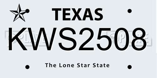KWS2508 Texas License Plate