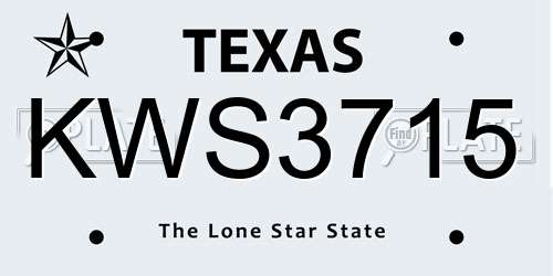 KWS3715 Texas License Plate