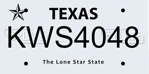 KWS4048 Texas License Plate