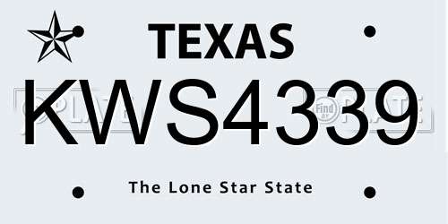 KWS4339 Texas License Plate