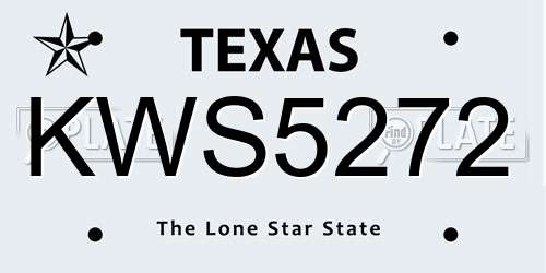 KWS5272 Texas License Plate