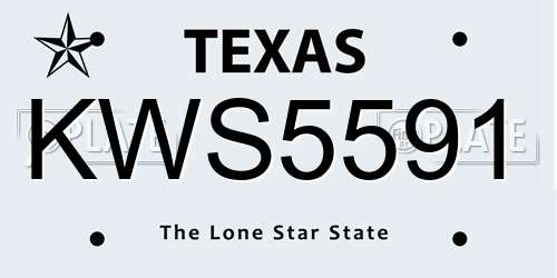 KWS5591 Texas License Plate