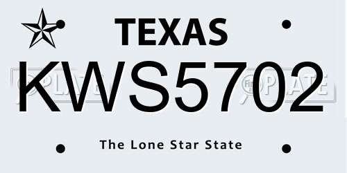 KWS5702 Texas License Plate
