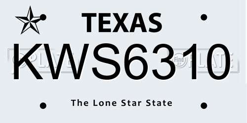 KWS6310 Texas License Plate