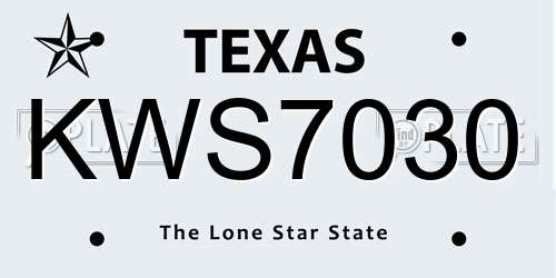 KWS7030 Texas License Plate