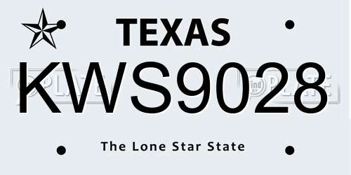 KWS9028 Texas License Plate