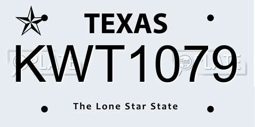KWT1079 Texas License Plate