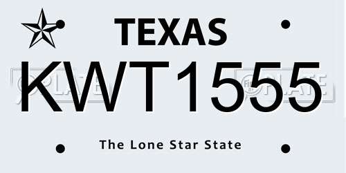 KWT1555 Texas License Plate