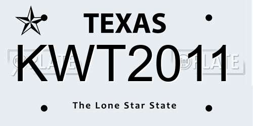 KWT2011 Texas License Plate