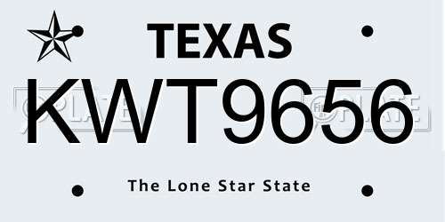 KWT9656 Texas License Plate