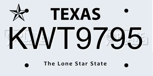 KWT9795 Texas License Plate
