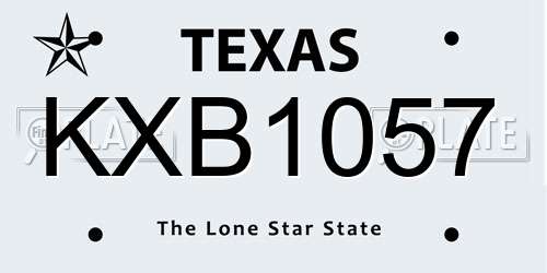 KXB1057 Texas License Plate