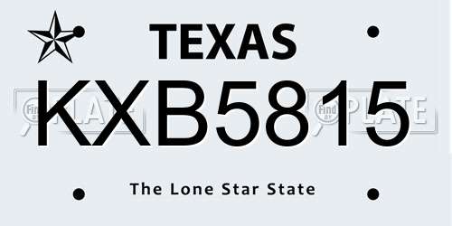 KXB5815 Texas License Plate