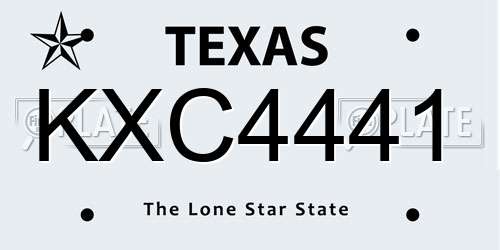 KXC4441 Texas License Plate