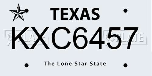 KXC6457 Texas License Plate