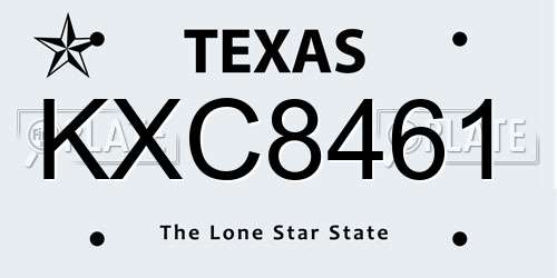 KXC8461 Texas License Plate