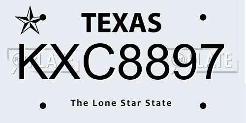 KXC8897 Texas License Plate