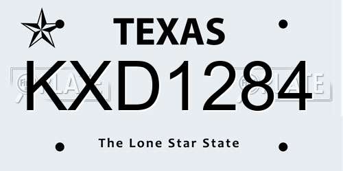 KXD1284 Texas License Plate