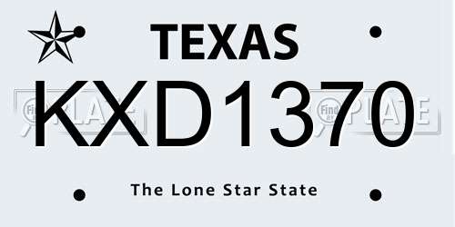 KXD1370 Texas License Plate
