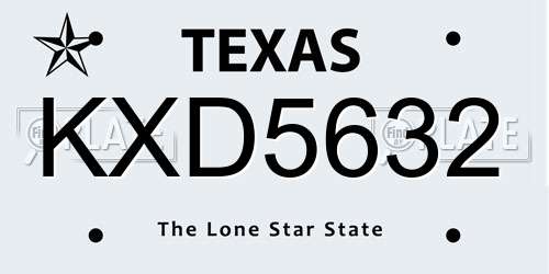 KXD5632 Texas License Plate