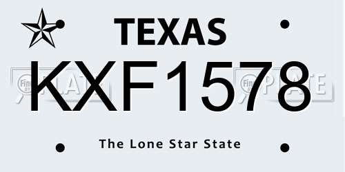 KXF1578 Texas License Plate