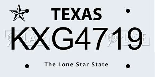 KXG4719 Texas License Plate