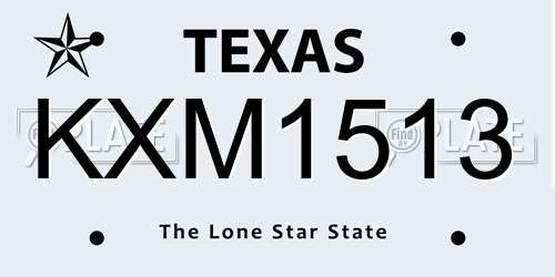 KXM1513 Texas License Plate