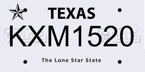 KXM1520 Texas License Plate