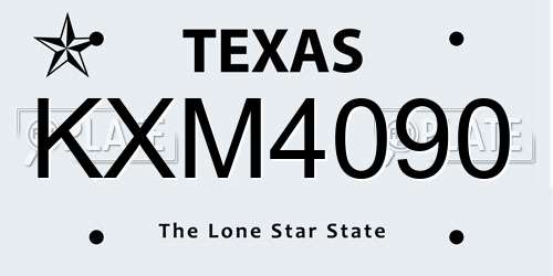 KXM4090 Texas License Plate
