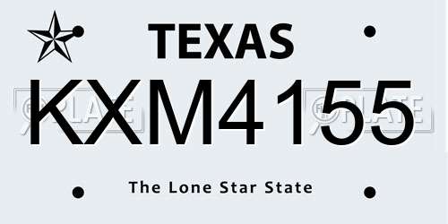 KXM4155 Texas License Plate