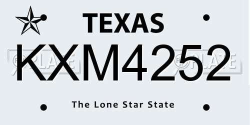 KXM4252 Texas License Plate