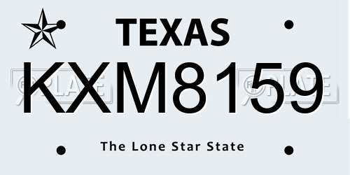 KXM8159 Texas License Plate