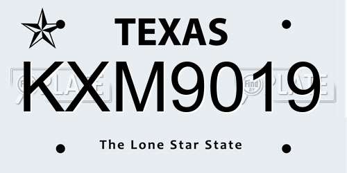 KXM9019 Texas License Plate