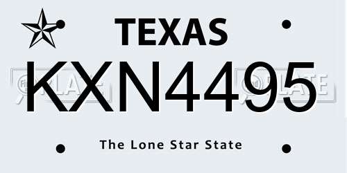 KXN4495 Texas License Plate
