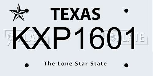 KXP1601 Texas License Plate