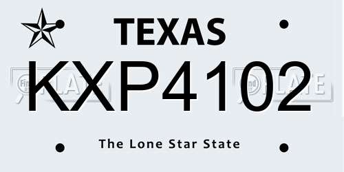 KXP4102 Texas License Plate