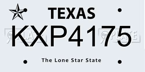 KXP4175 Texas License Plate
